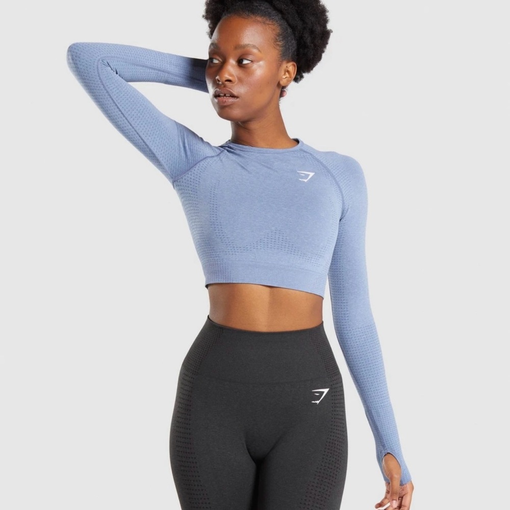 Gymshark Purple Long Sleeve Crop Top